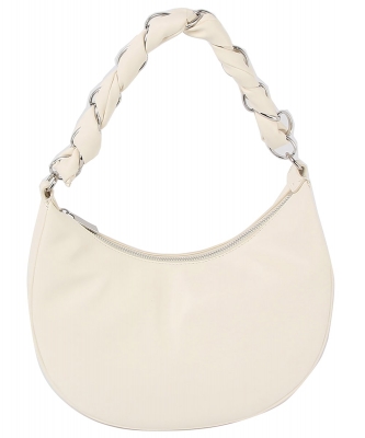 Braided Chain Handle Hobo Shoulder Bag LV074-Z WHITE